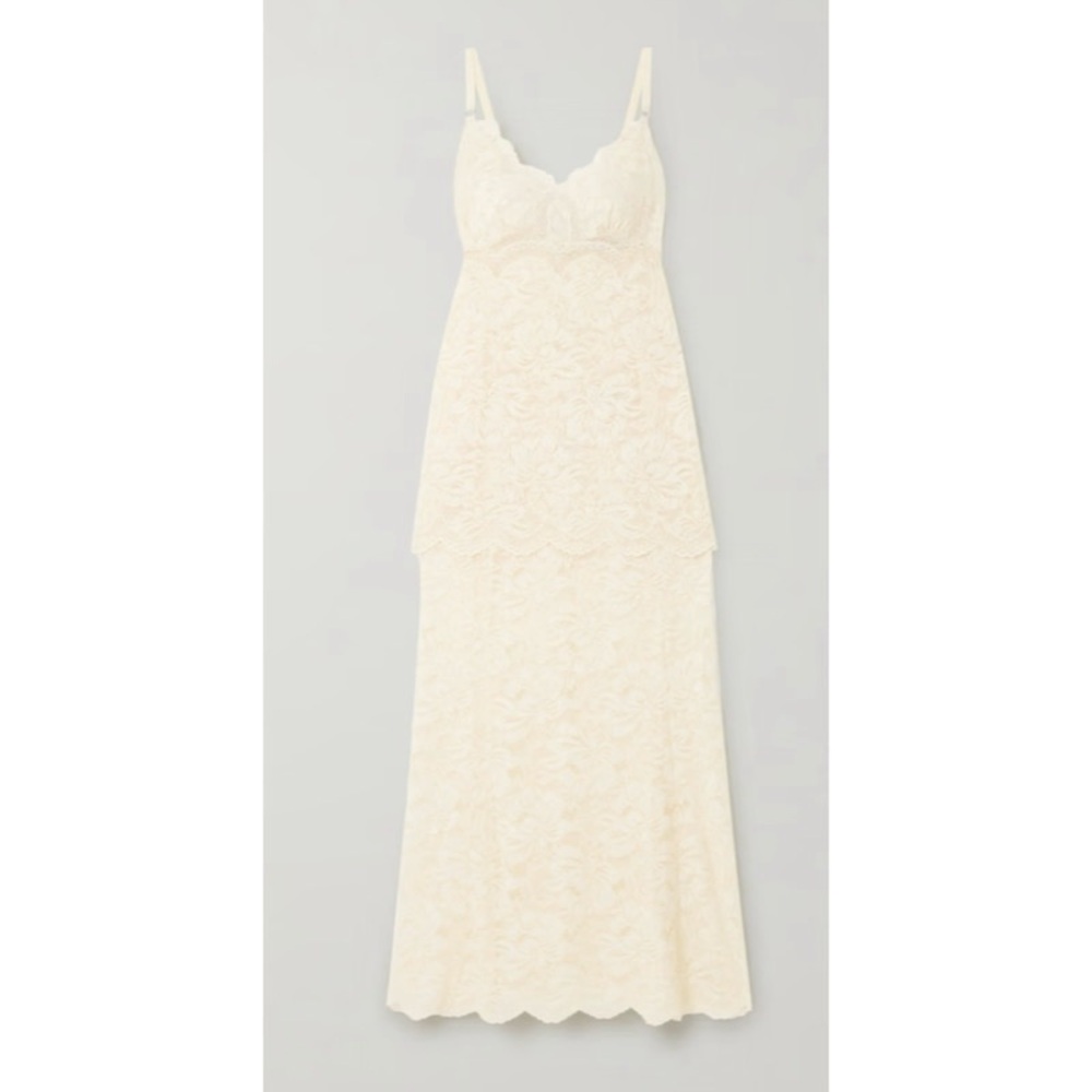 Paco Rabanne Guipure Lace Maxi Dress Ivory